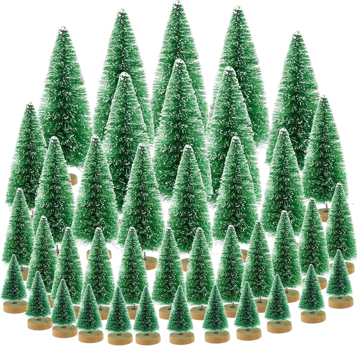 Yookat 40 Piezas Mini Árboles de Navidad con Base de Madera