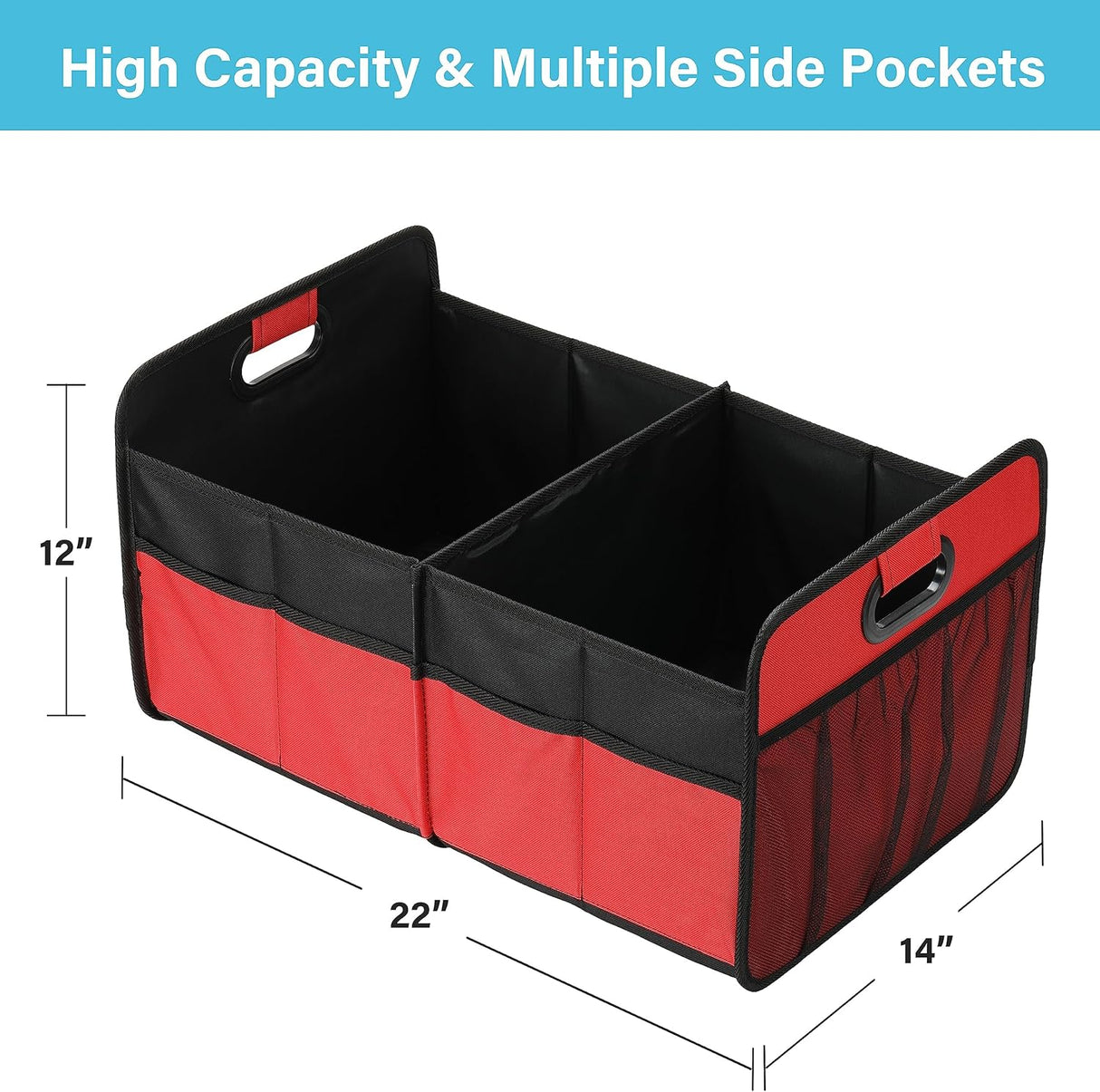 Organizador de Maletero Simple Deluxe, 2 Compartimentos, Plegable