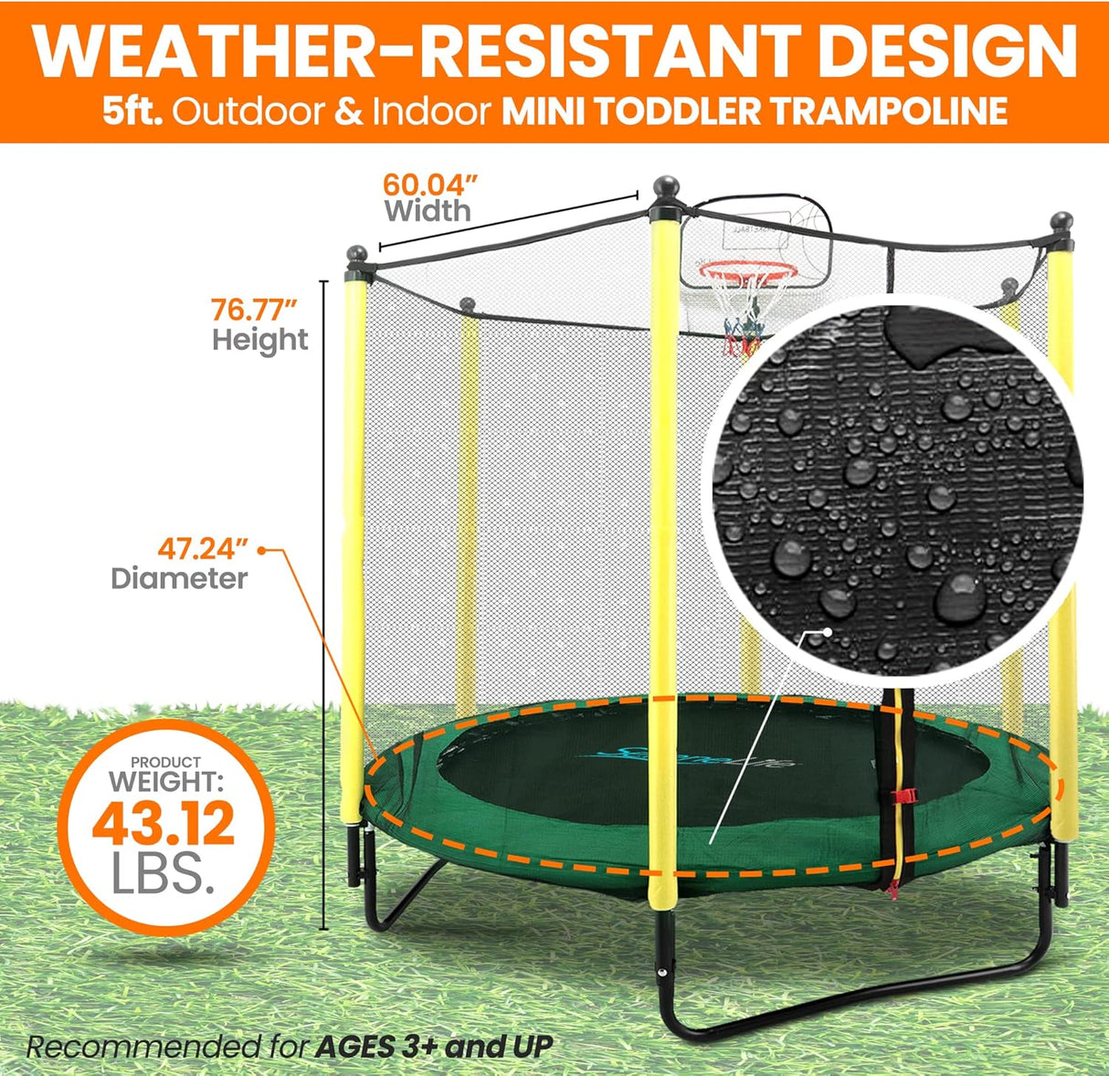 Trampolín para niños SERENELIFE ‎SLTRA5BL
