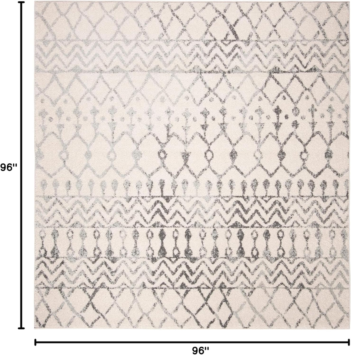 Alfombra Área Marroquí Boho Distressed TUL270A 8' Cuadrada
