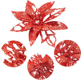 Flores Artificiales Poinsettia Boao 24 Piezas Decoración Navidad