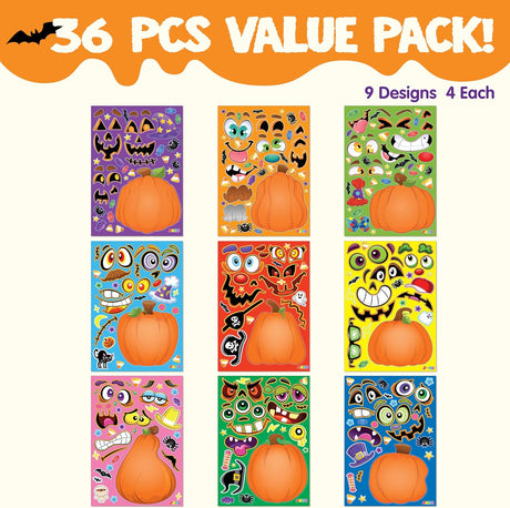Pegatinas de Calabaza JOYIN, 36 Piezas, Decoración Halloween