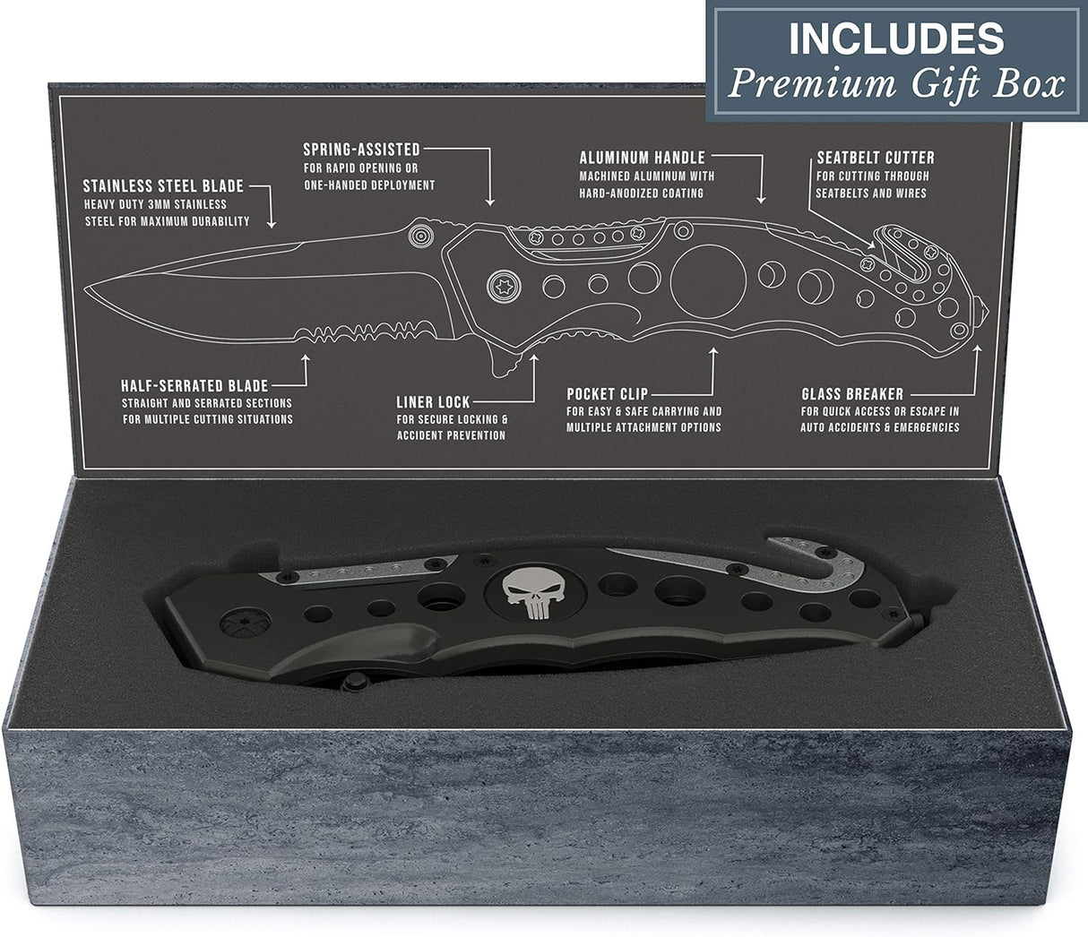 Cuchillo táctico 3 en 1 para militares y socorristas - Navy SEAL
