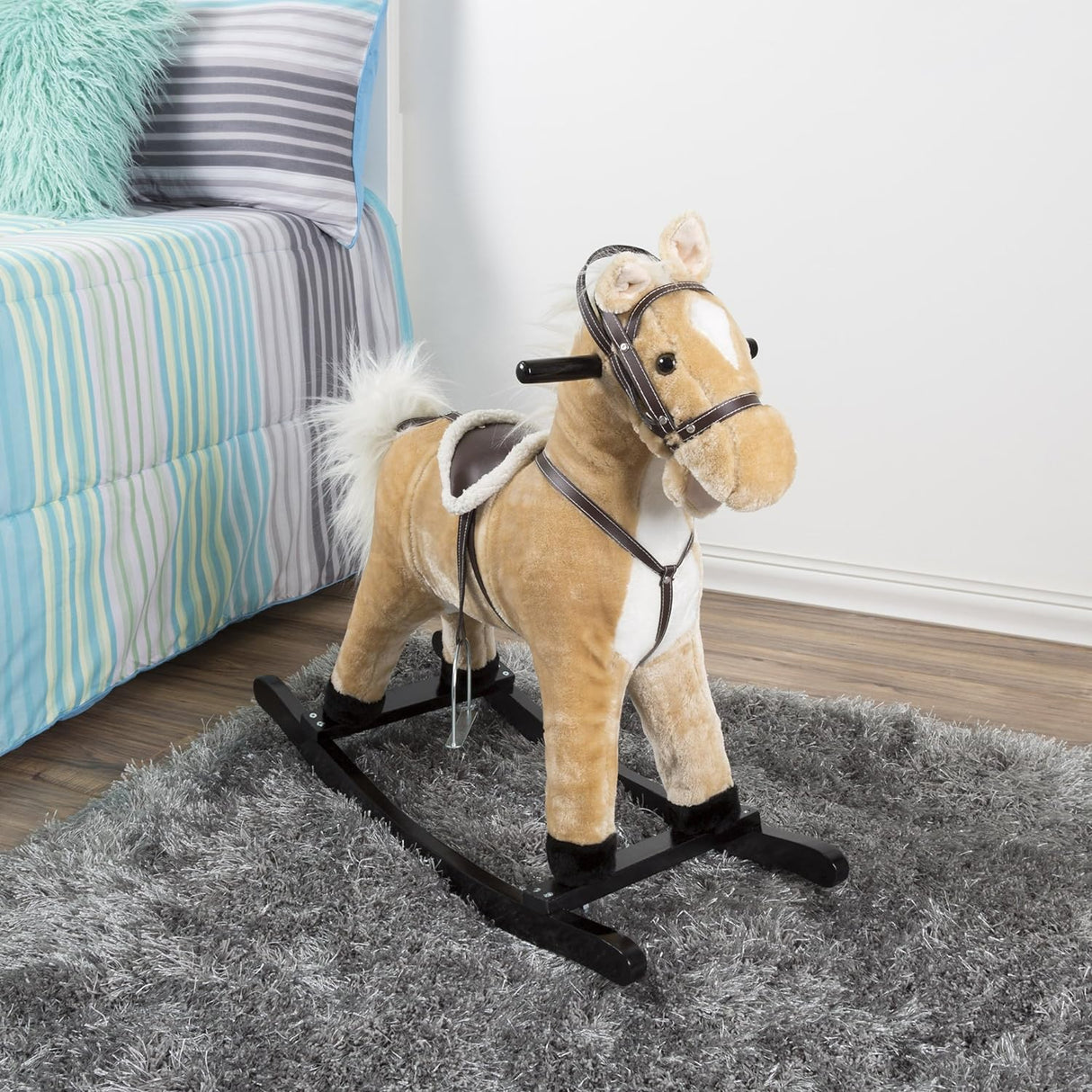 Caballo de Peluche con Sonidos, Estribos, Silla y Riendas