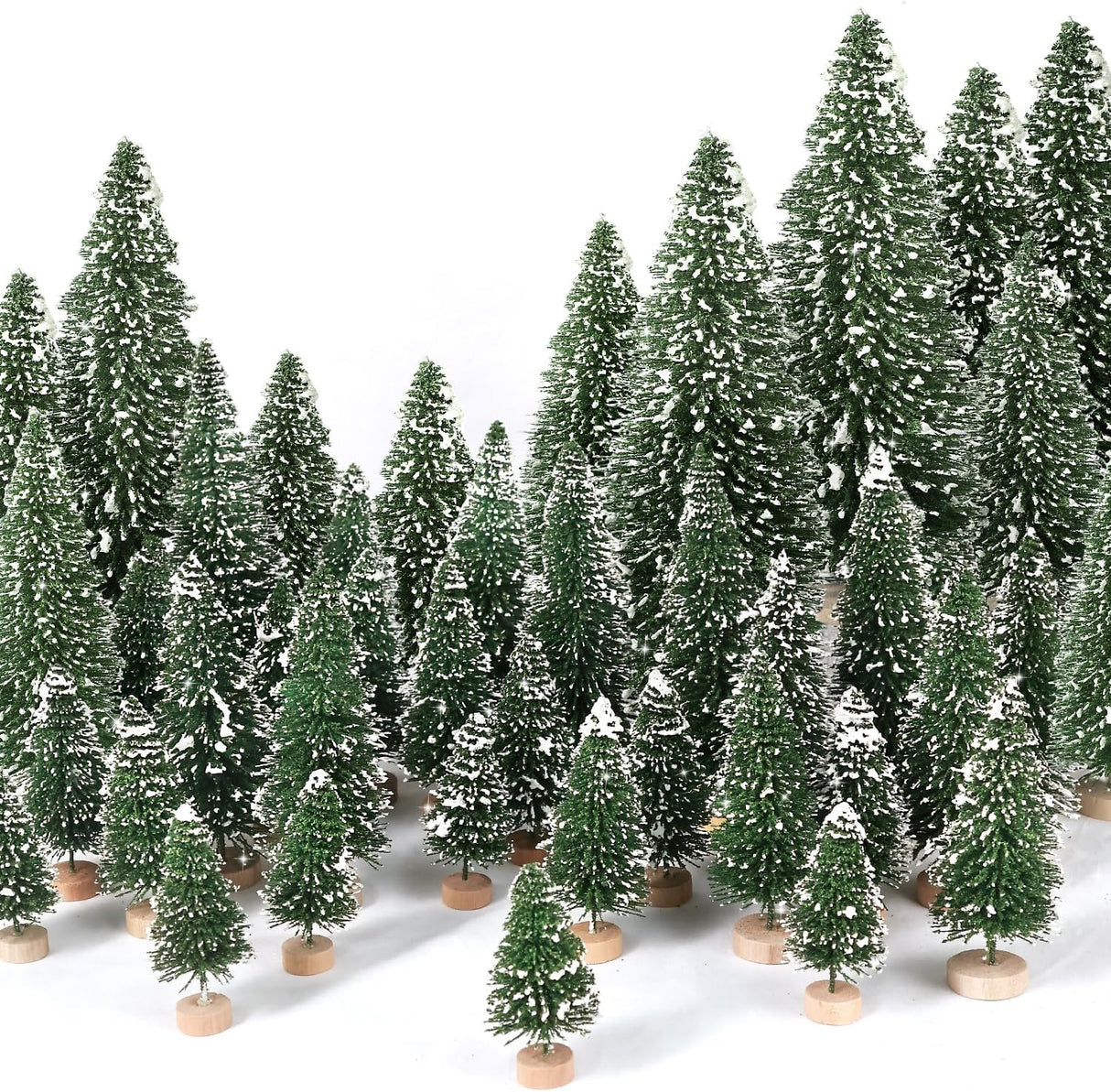 Árboles de Navidad Artificiales con Base de Madera para Decorar