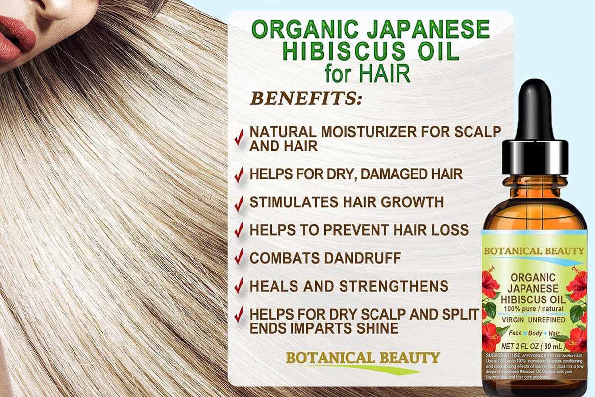 Aceite de Hibisco Orgánico Virgen para Rostro, Piel y Cabello