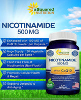 Suplementos Nicotinamida con CoQ10 (120 cápsulas)  500 mg
