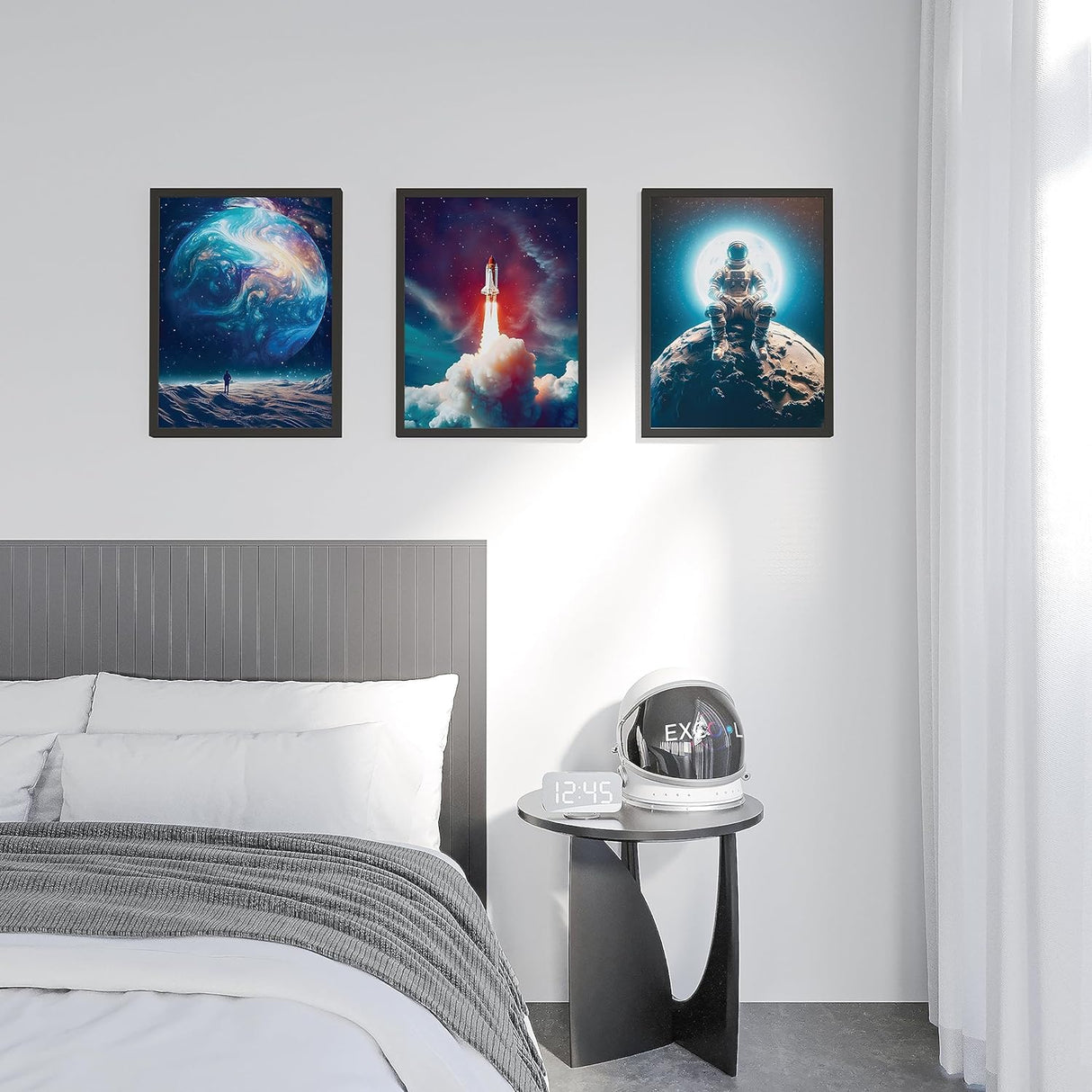 Pósteres espaciales para niños, decoración de pared de astronauta