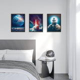 Pósteres espaciales para niños, decoración de pared de astronauta