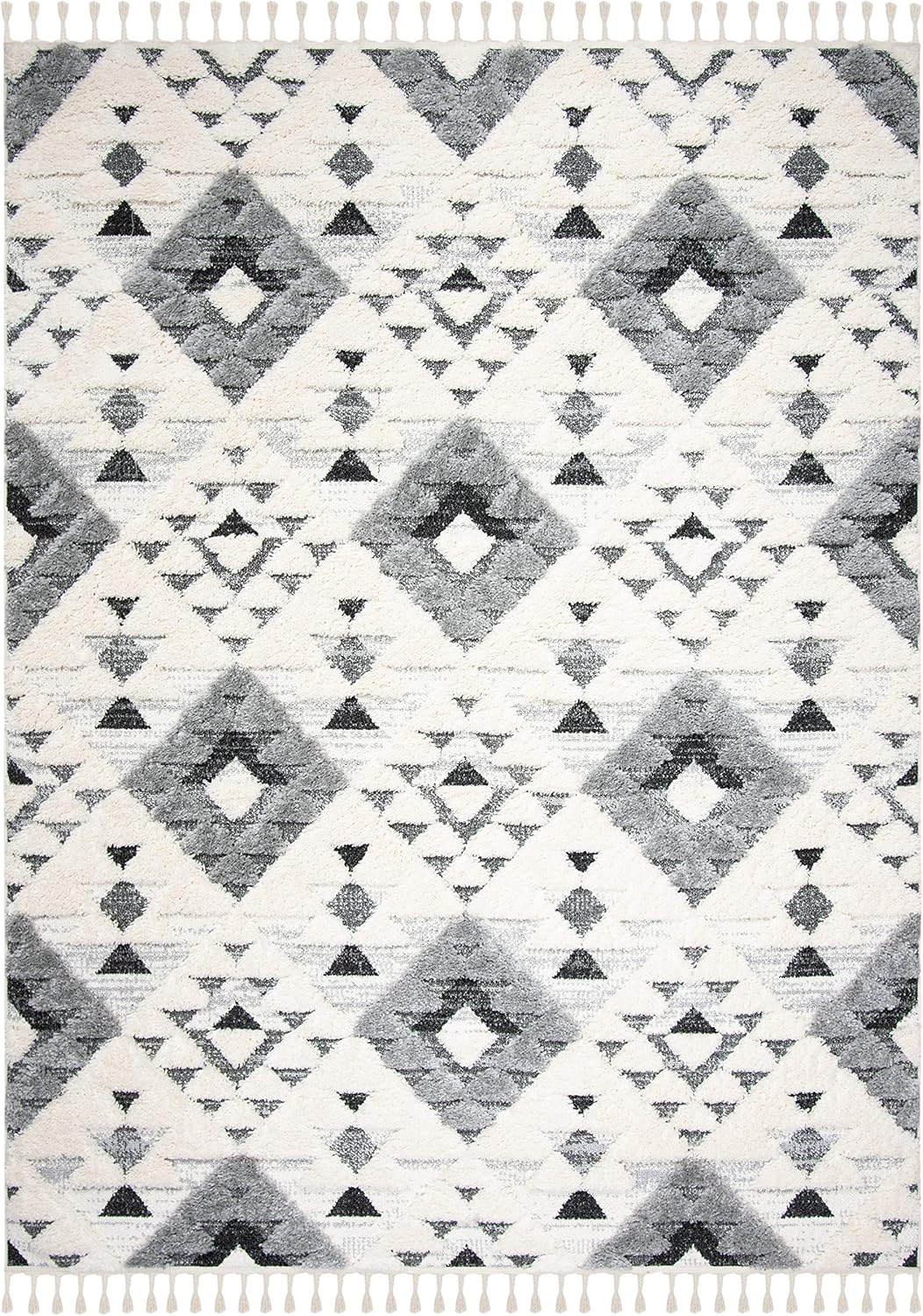 Alfombra Shag Marroquí, Diseño Boho, Ideal para Áreas de Tráfico, MTS688F