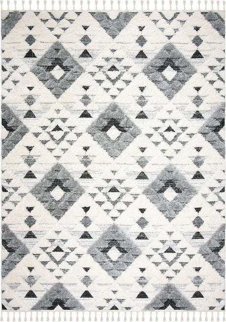 Alfombra Shag Marroquí, Diseño Boho, Ideal para Áreas de Tráfico, MTS688F