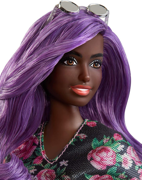 Muñeca Barbie Fashionistas con cabello púrpura modelo 12345