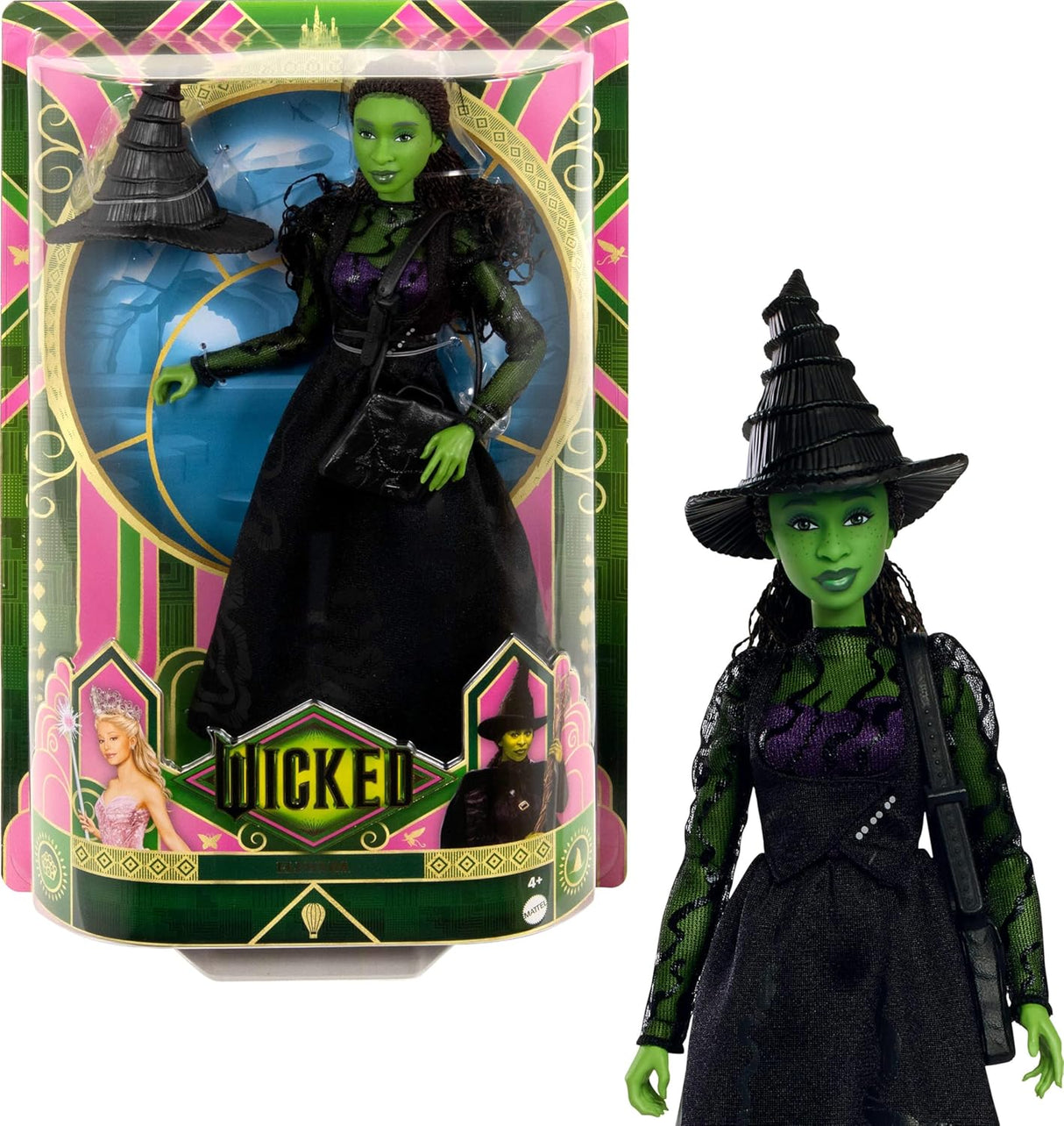 Elphaba Muñeca Mattel Universal con accesorios y cabello trenzado