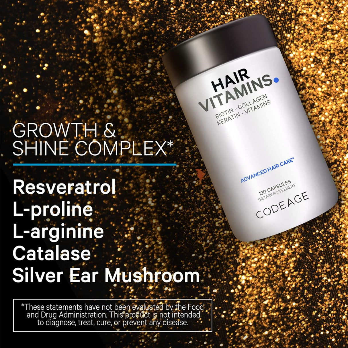 Suplementos Vitaminas para el cabello 10000 mcg de biotina