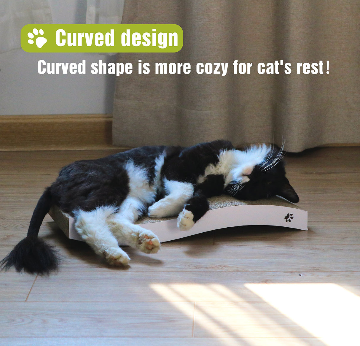 COCHING Cat Scratcher Cartón Rascador de forma curva