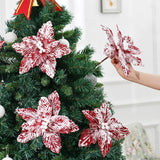 Poinsettias Artificial 6 Pcs Decoración Árbol Navidad - Modelo Navidad