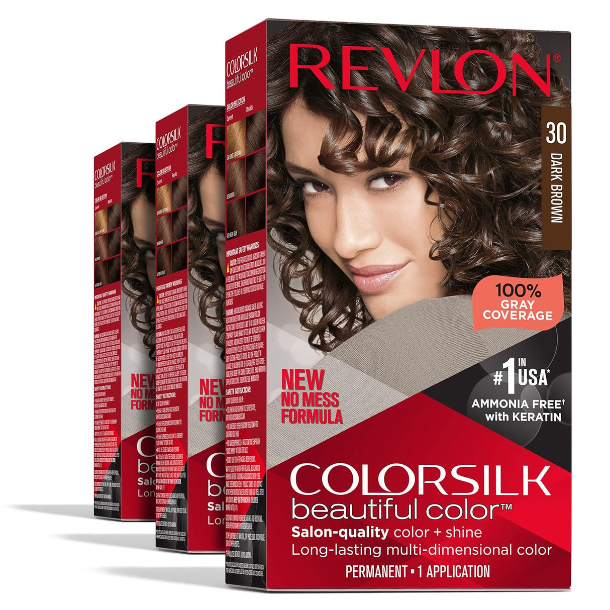Tinte permanente para el cabello marrón oscuro 030