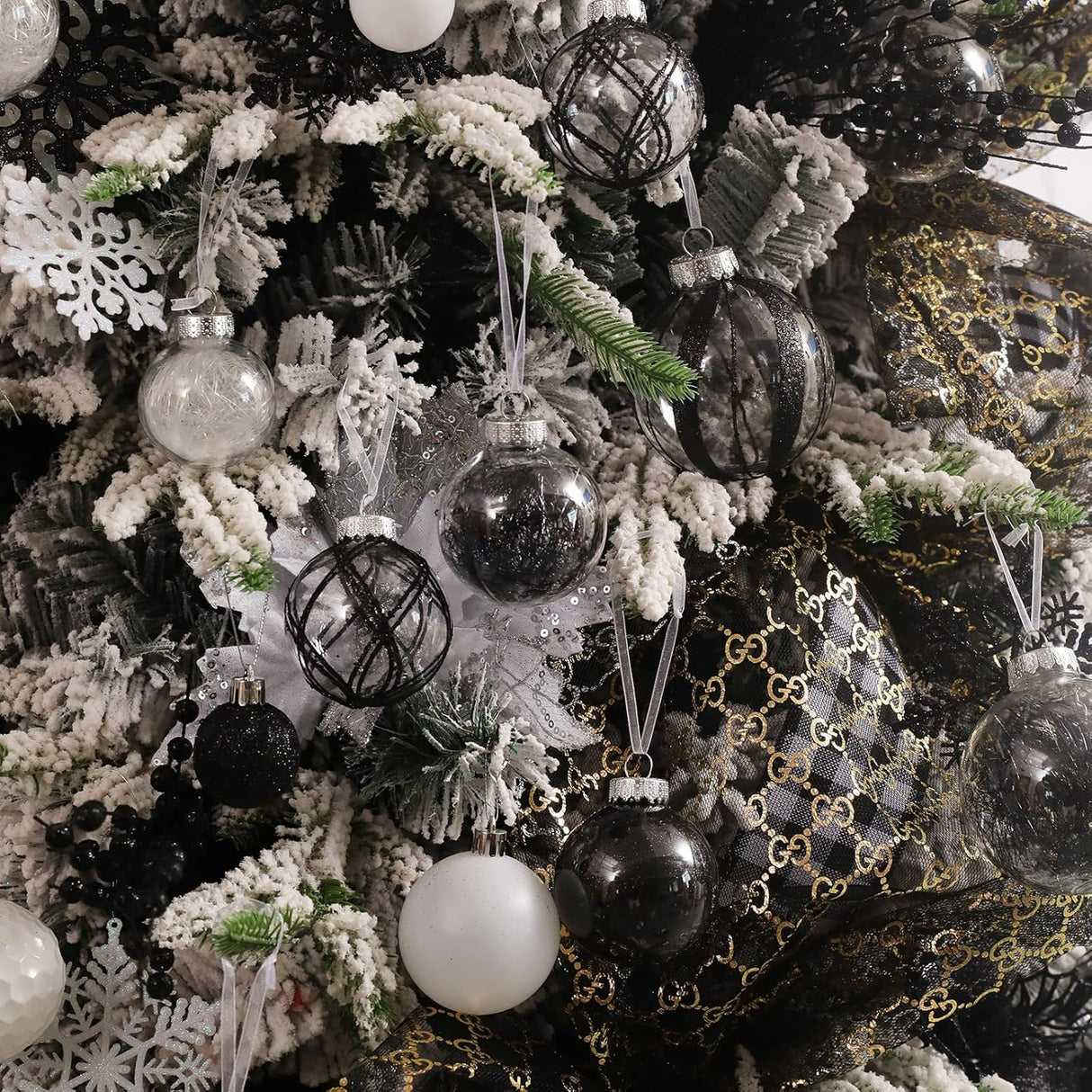 Navidad Adornos Transparentes, 24ct, Decorativas y Resistentes