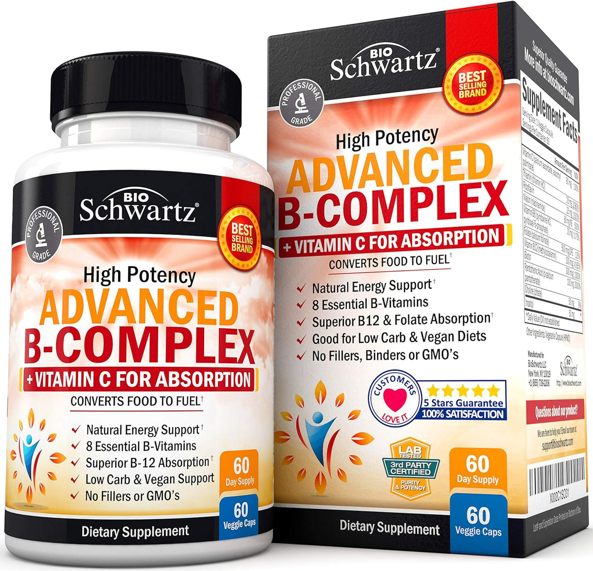 Complejo de Vitaminas B y C - Absorción Máxima - Sin OMG