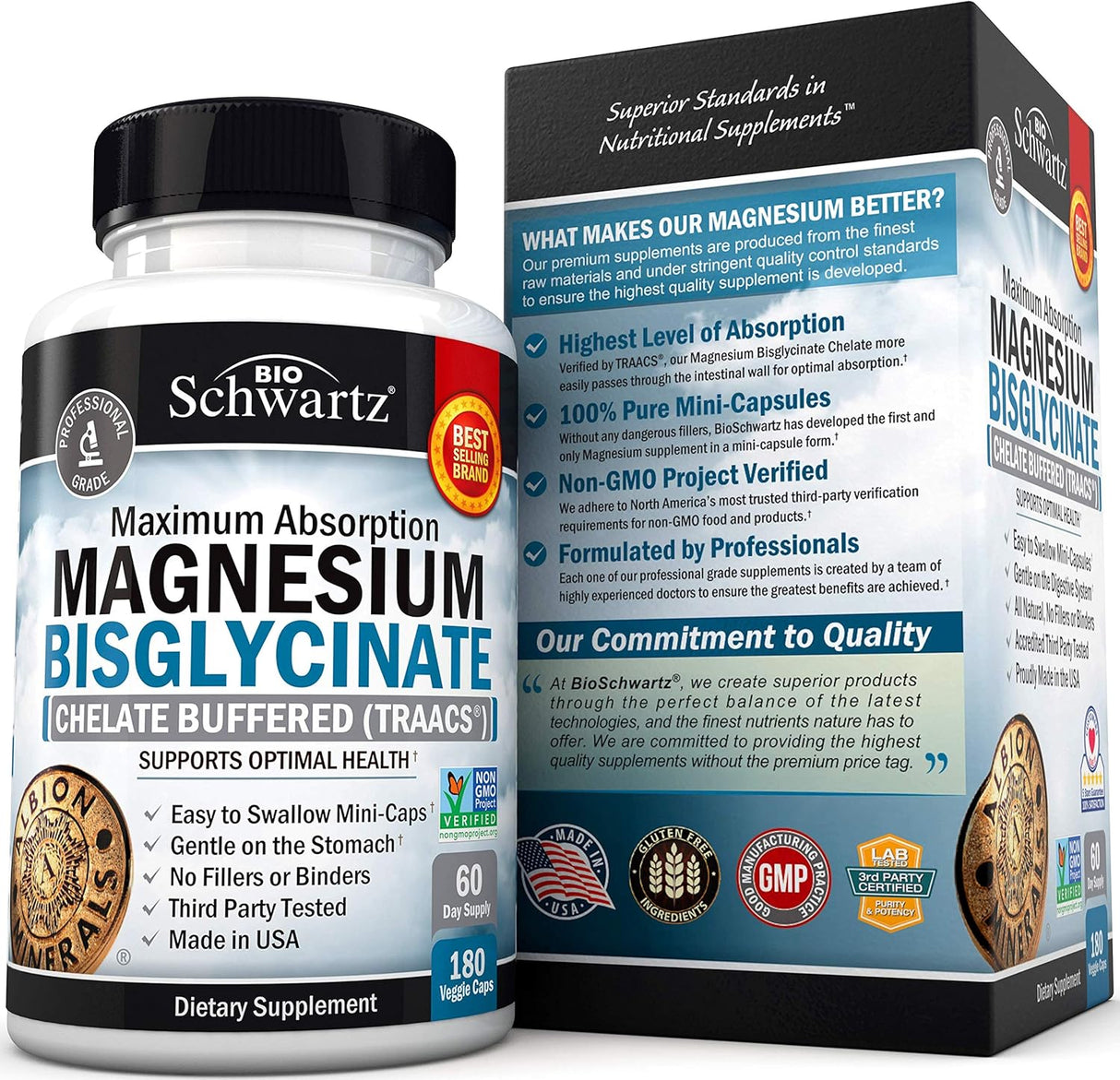 Suplementos Alimenticios de magnesio 100% efecto no laxante