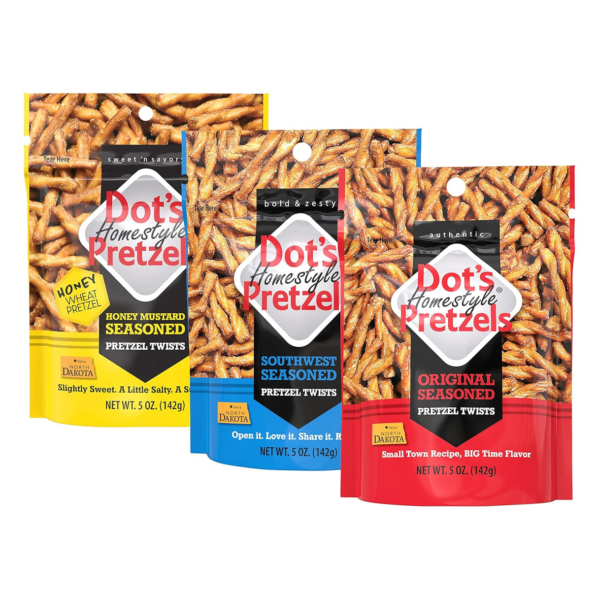 Pretzels Caseros Sazonados, Torsiones, Tamaño Snack, Pack Variado