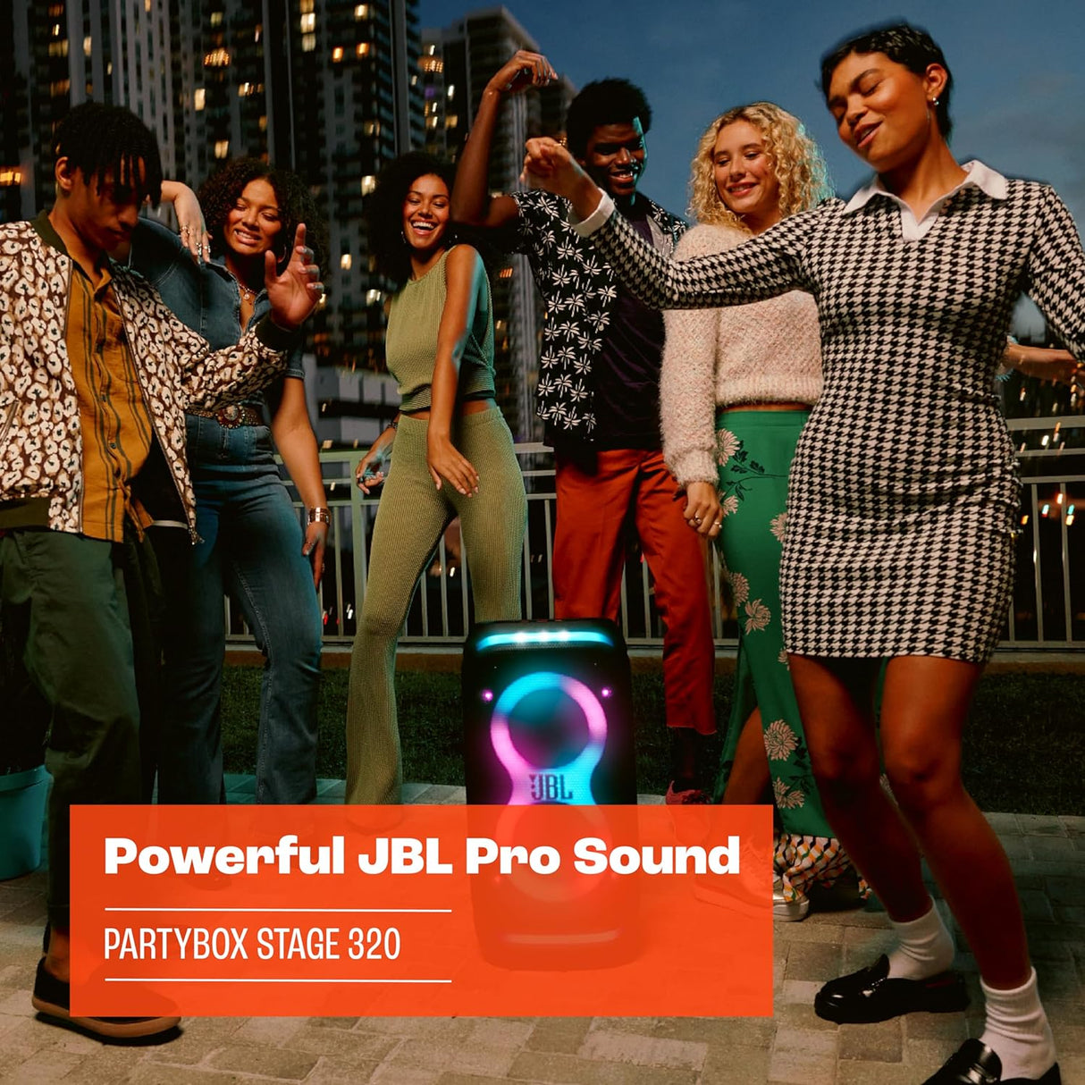 Altavoz Portátil JBL PartyBox Stage 320 - Sonido Pro y Luz