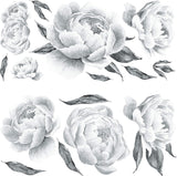 RoomMates RMK4413GM Black and White Peonies Giant Floral Peel and Stick Wall Decals