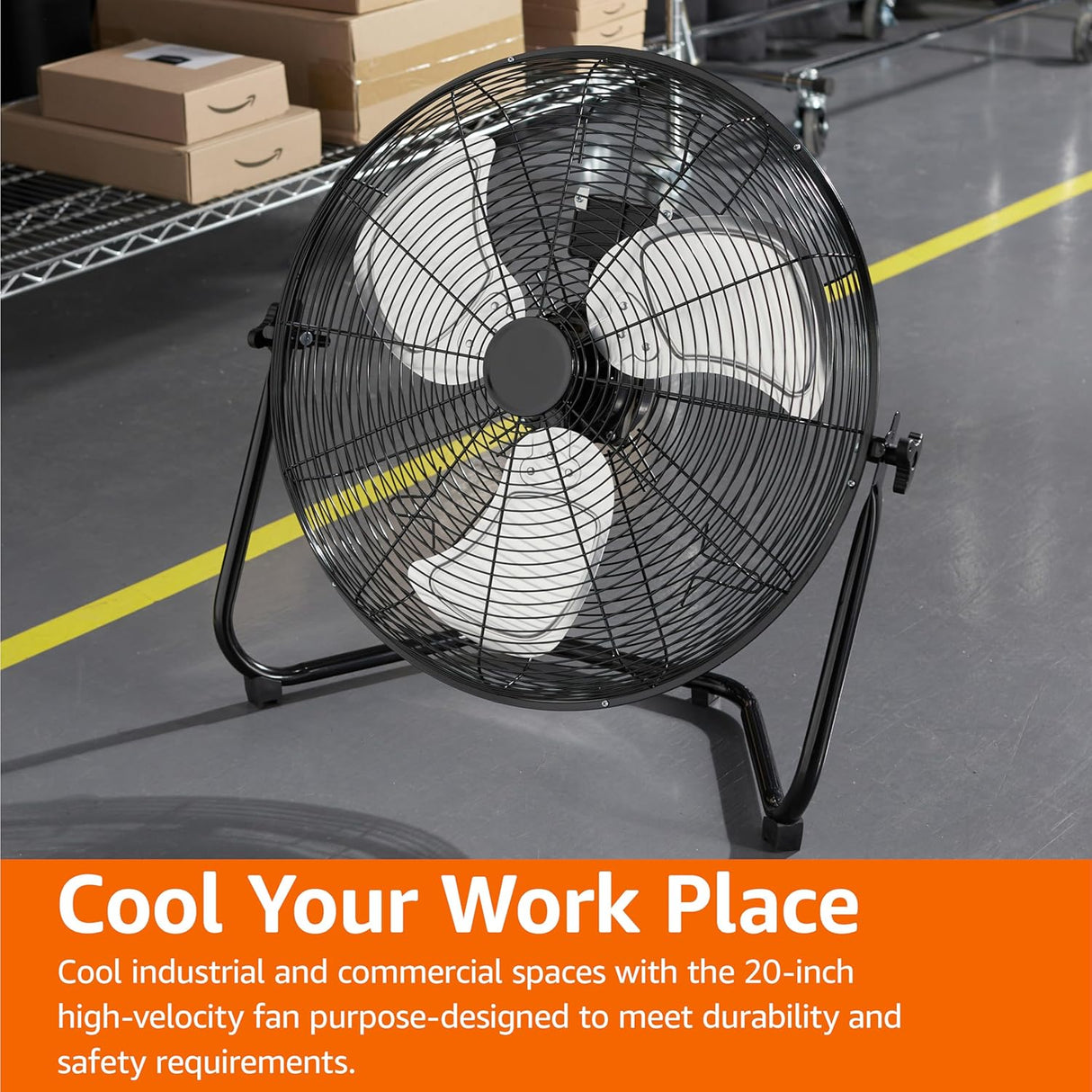 Ventilador Industrial 20 Amazon Basics, 3 Velocidades, 125W