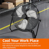 Ventilador Industrial 20 Amazon Basics, 3 Velocidades, 125W