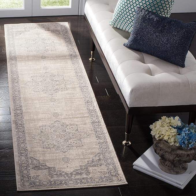 Alfombra Runner Medallón Distressed, Fácil Cuidado, BNT865B