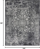 Alfombra de área - Diseño oriental desgastado, fácil cuidado, EVK256R