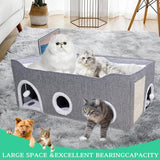 Casa para Gatos Interiores - Cama Grande y Colapsable con Cúpula