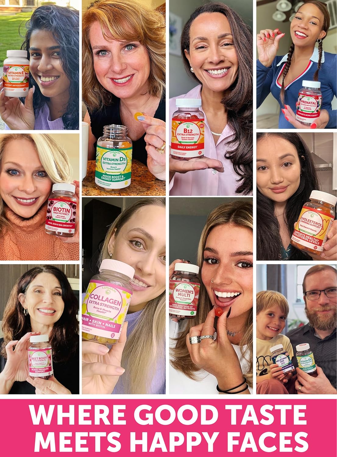 Lunakai Vitamina D3 K2 Gummies con Calcio Vegan 60ct