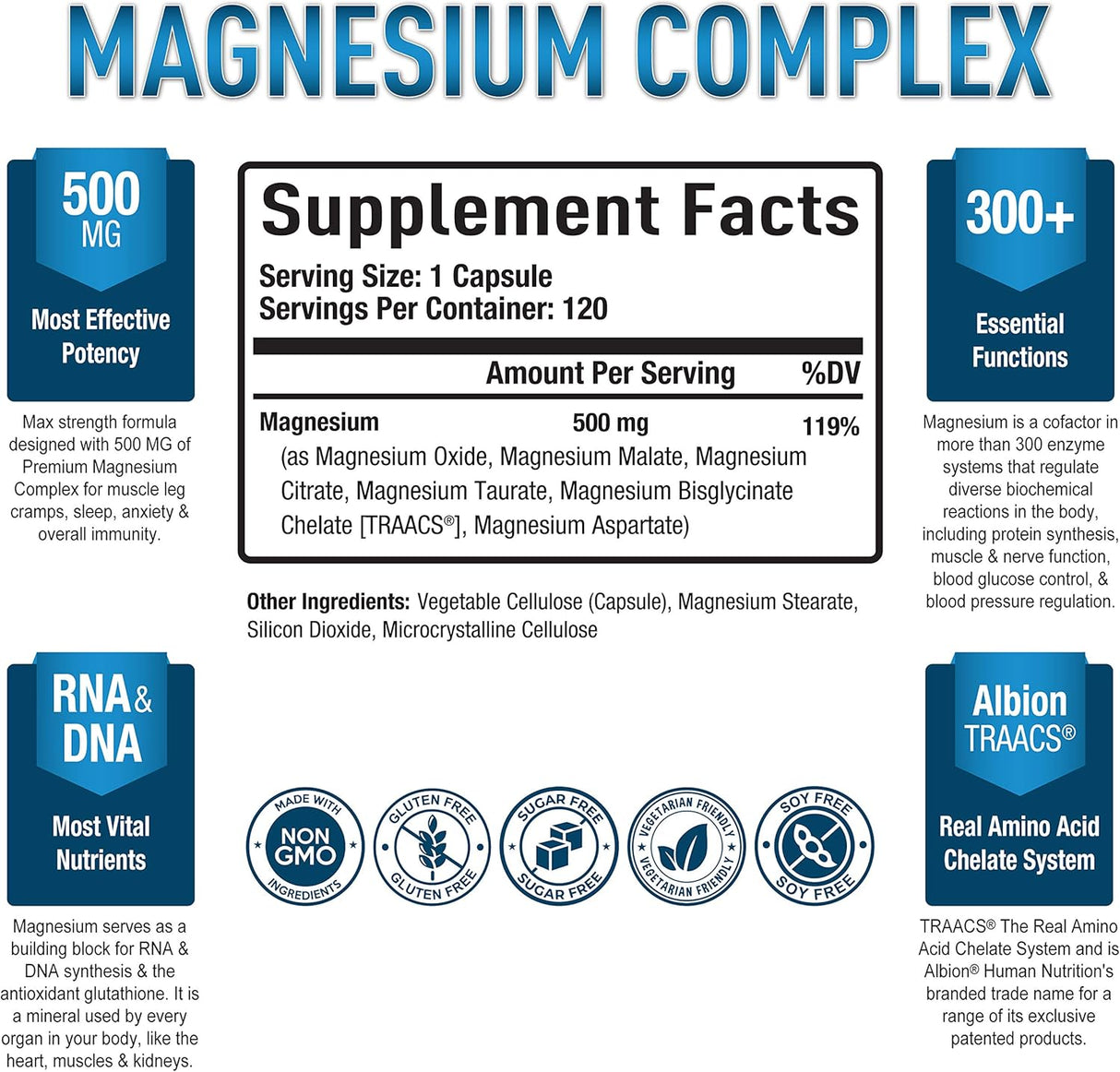 Suplementos Alimenticios Complejo de magnesio alta calidad