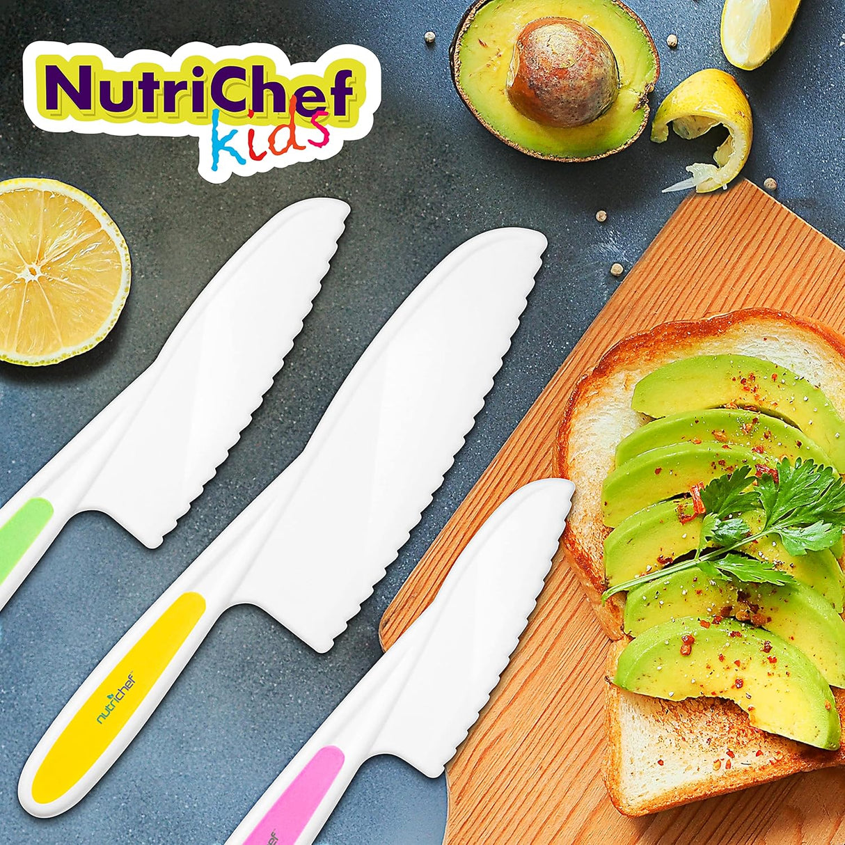 Juego de cuchillos de nailon 3 piezas NUTRICHEF NCKIDNF3