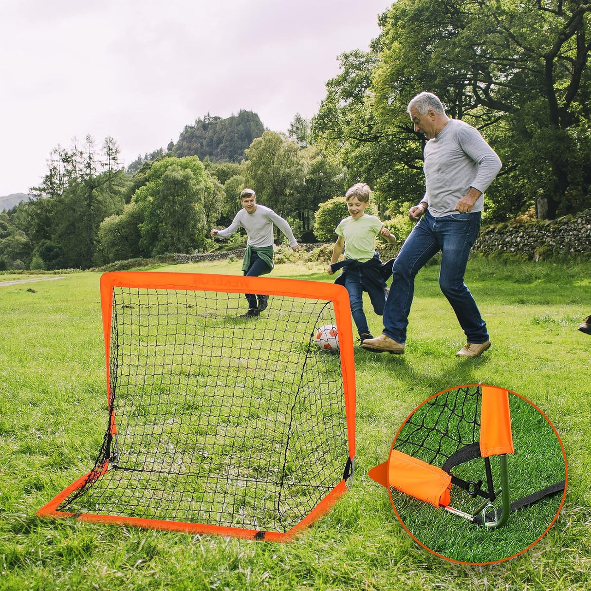 Pack 2 mini redes de futbol desarmables para niños