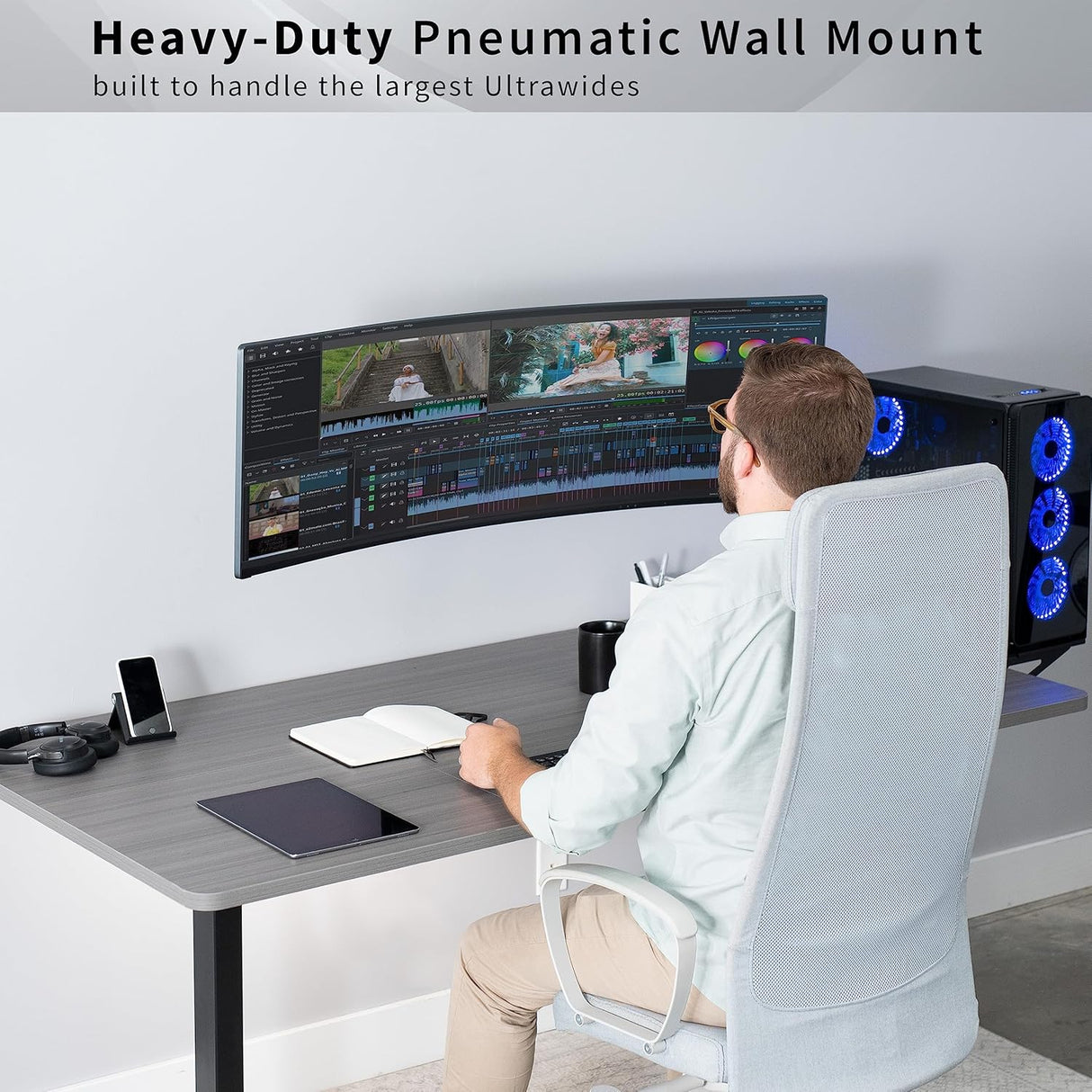 Soporte de Monitor VIVO, para pantallas ultrawide hasta 49, MOUNT-V101G1