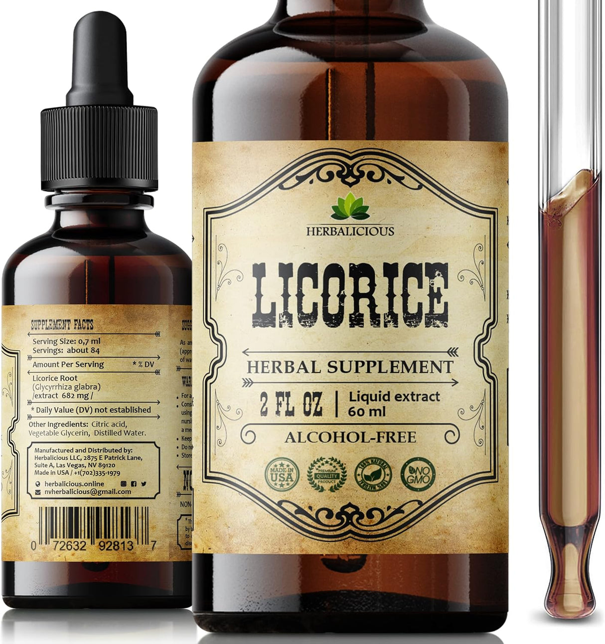 Extracto de Raíz de Regaliz - Glycyrrhiza Glabra - 2 Fl Oz