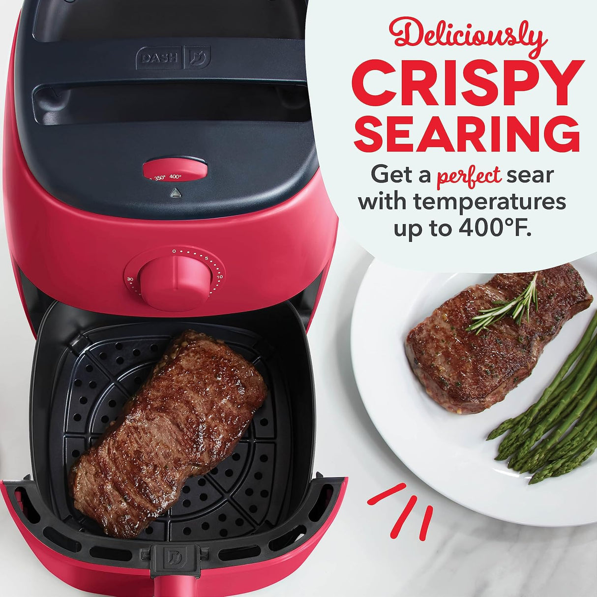 Freidora de aire DASH Tasti-Crisp™ 2.6 Qt, 1000 W, Compacta
