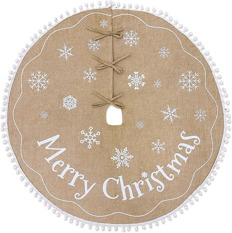 Funda de Árbol de Navidad AerWo 48 Pulgadas con Copos de Nieve