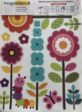 Stickers de Pared Florales para Niños - 27 Clings con Regalo