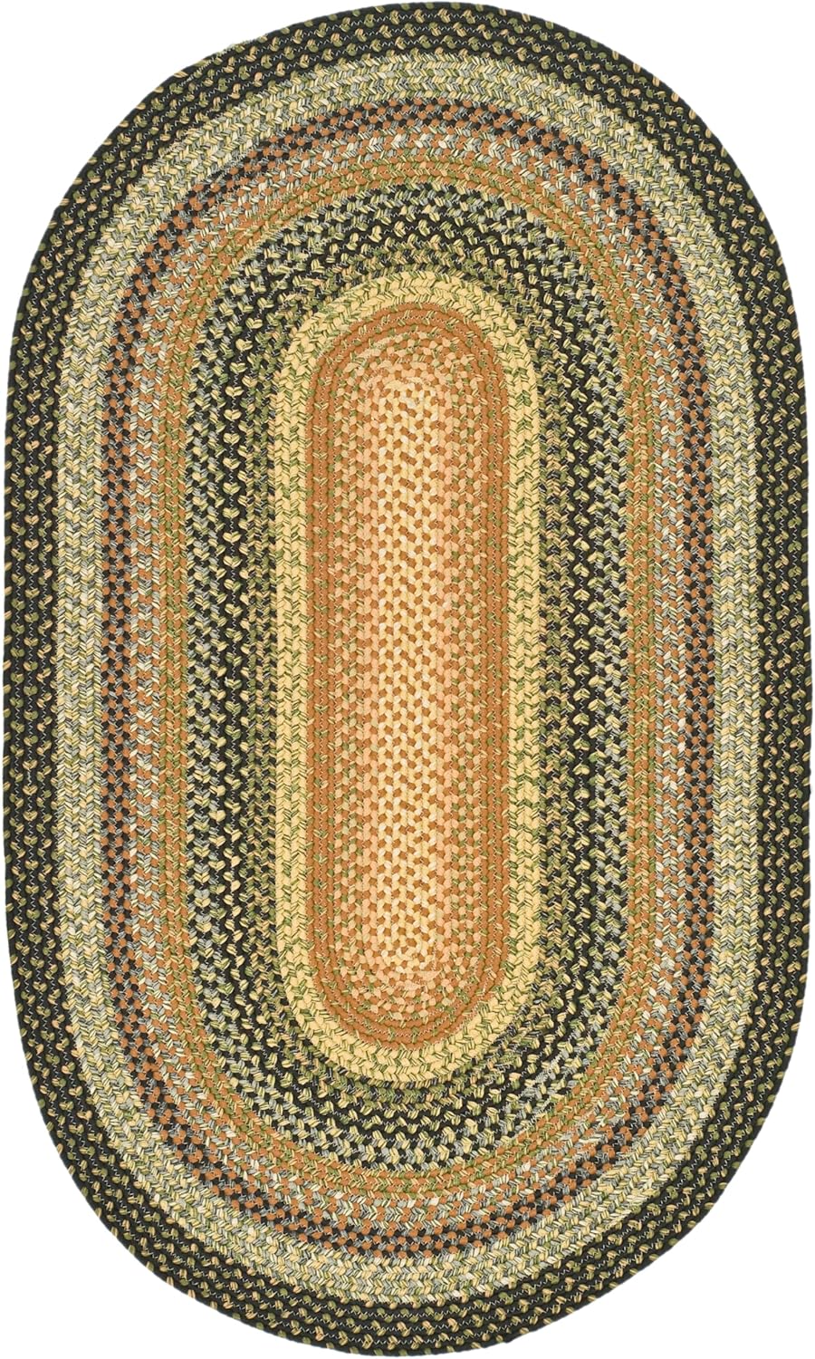 Alfombra de área trenzada, diseño geométrico, modelo BRD308A-710OV