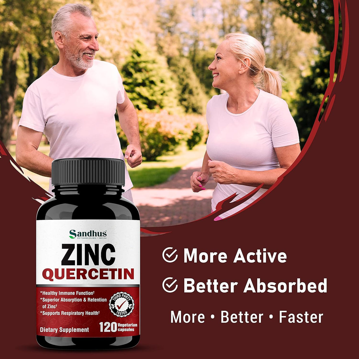 Suplemento Quercetina de zinc 120 cápsulas vegetarianas