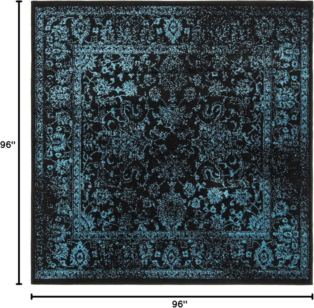 Alfombra Área Cuadrada, Diseño Oriental Desgastado, ADR109K