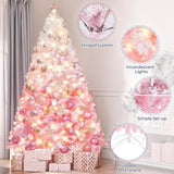Árbol de Navidad artificial Yaheetech 7.5ft con luces blancas