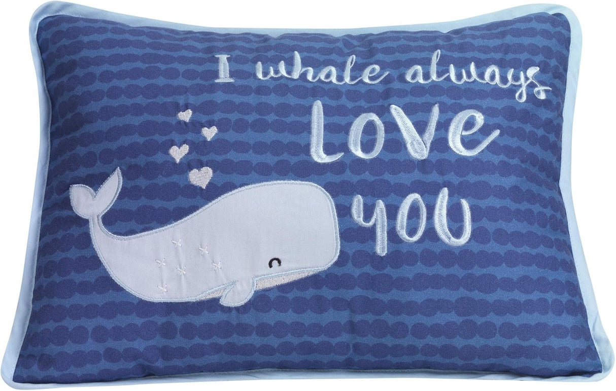Lambs &amp; Ivy Oceania - Cojín decorativo para cojín de ballena azul