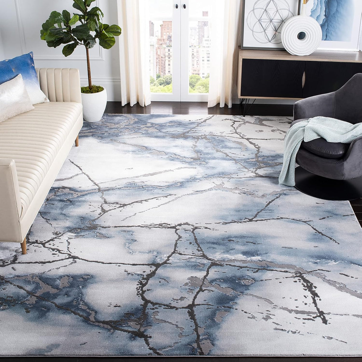 Alfombra Moderna Abstracta, Diseño de Bajo Mantenimiento, CFT877L