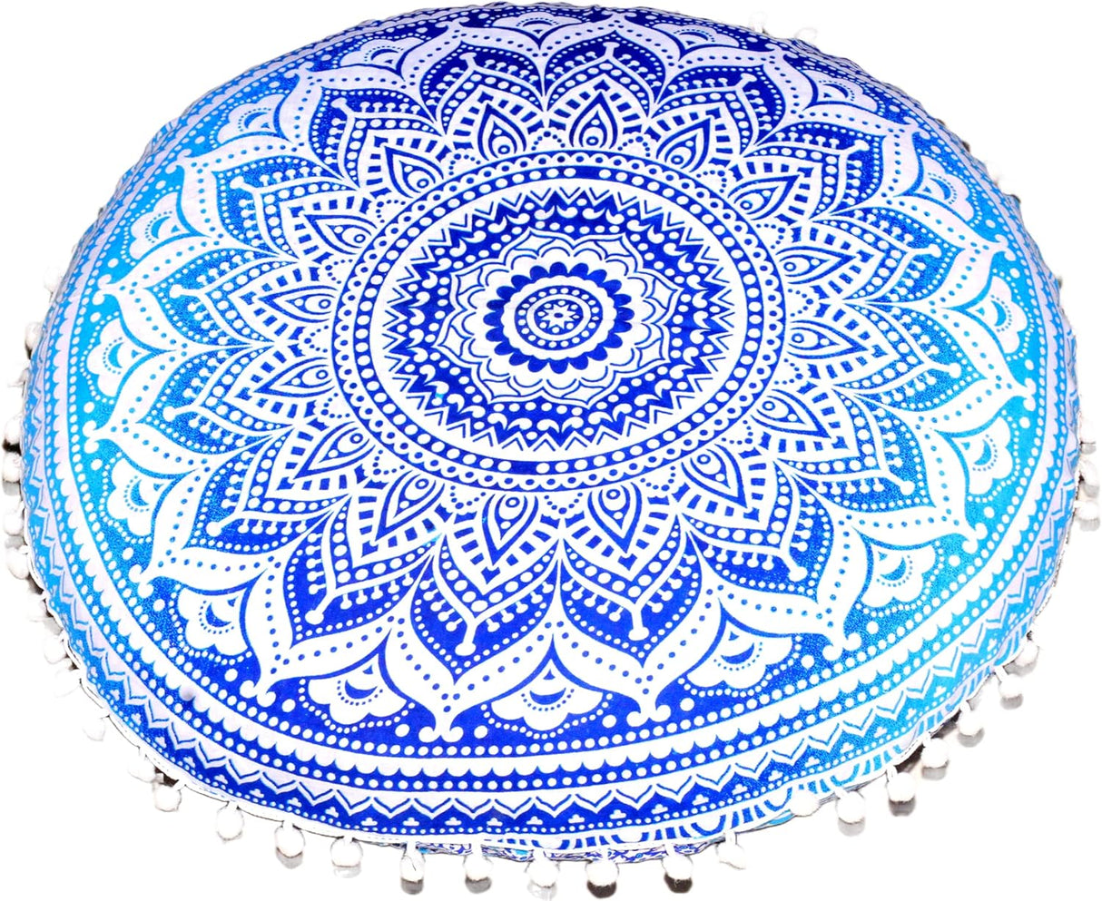 Cojín redondo grande para el suelo, funda otomana, almohada para meditación, cojín de suelo para adultos, puf otomano, fundas de tiro otomano, muebles de sala de manualidades, funda de 22 pulgadas
