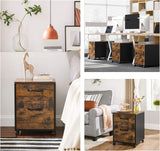 Gabinete de Archivos VASAGLE con Ruedas, 2 Cajones, Rustic Brown