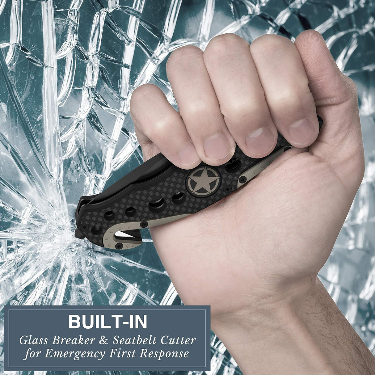 Cuchillo táctico 3 en 1 para militares y socorristas